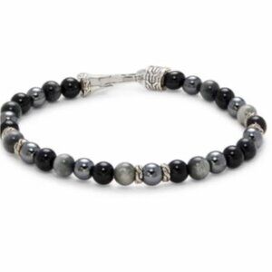 John Hardy Black and Gray Beaded Bracelet
